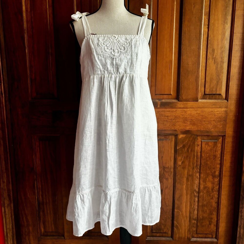 Lilly Pulitzer X A Pea in a Pod Women's white Dress Size Medium Linen Maternity